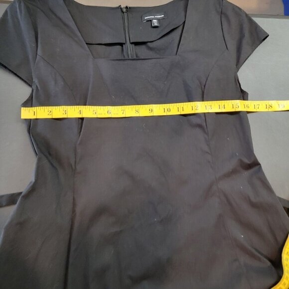 UNIVERSAL STANDARD Jenna Stretch Poplin Flounce Dress Size 2XS Black Classic - Picture 6 of 8